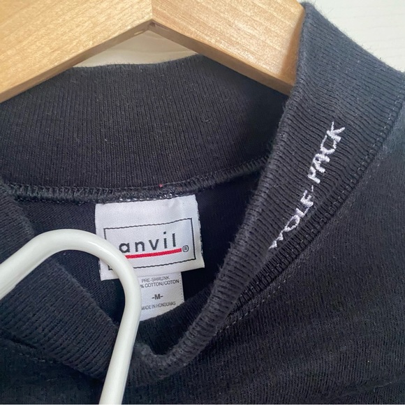 Anvil 2000s Wolves Run Together Wolf Pack Black Long Sleeve Shirt Mens Medium - Picture 3 of 6